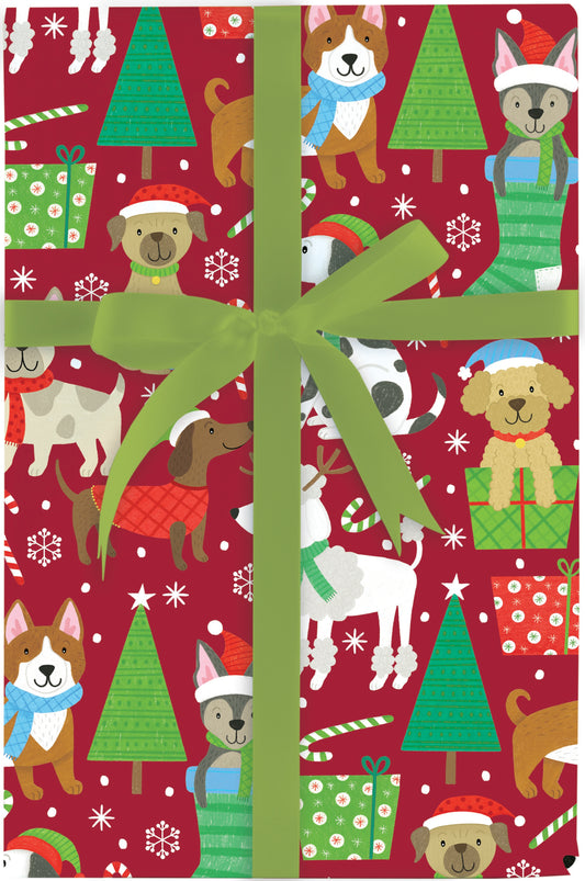 Puppies Love Christmas Jumbo Roll Wrap 10Ft