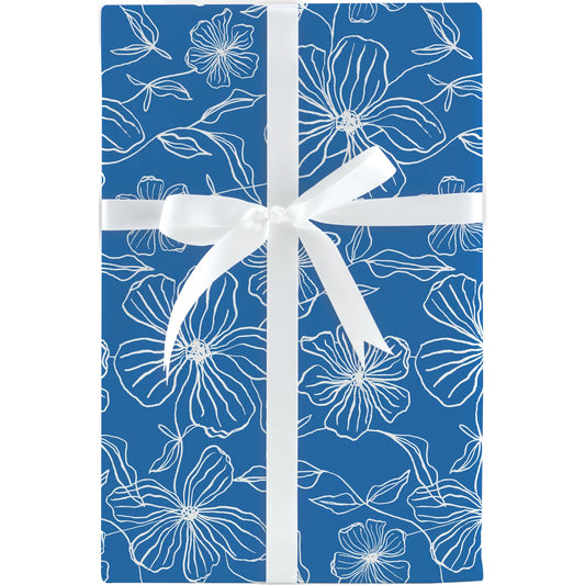 Citrus Floral Blue Jumbo Roll Wrap-Jumbo
