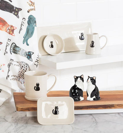 Black & White Cat Salt & Pepper Shakers