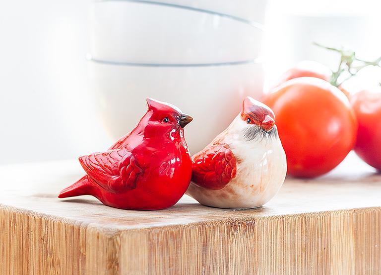 Cardinal Salt & Pepper Shakers