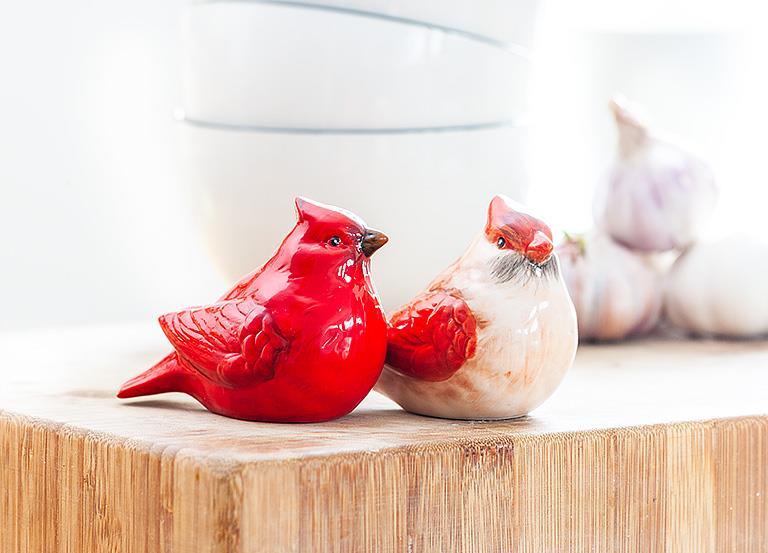 Cardinal Salt & Pepper Shakers
