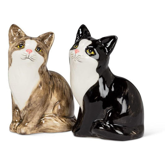 Sitting Cat Pair Salt + Pepper Shakers