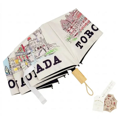 Toronto Canada Landmark Print Folding Umbrella