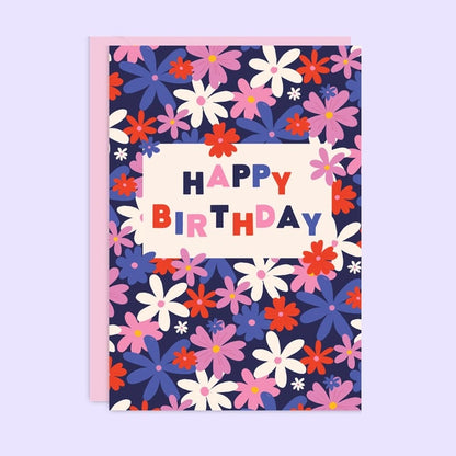 Flowers Happy Birthday Card