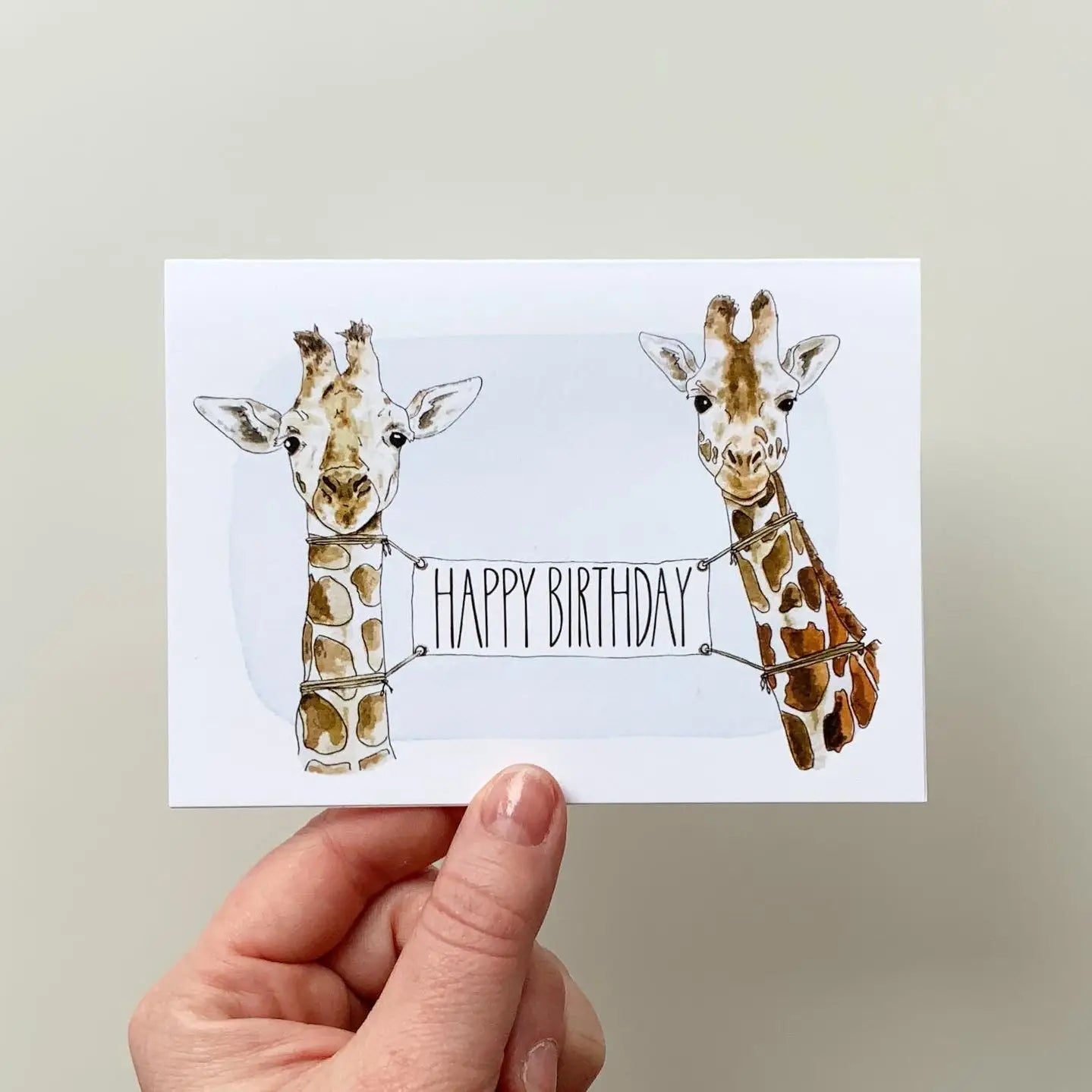 Giraffe Birthday Banner Card