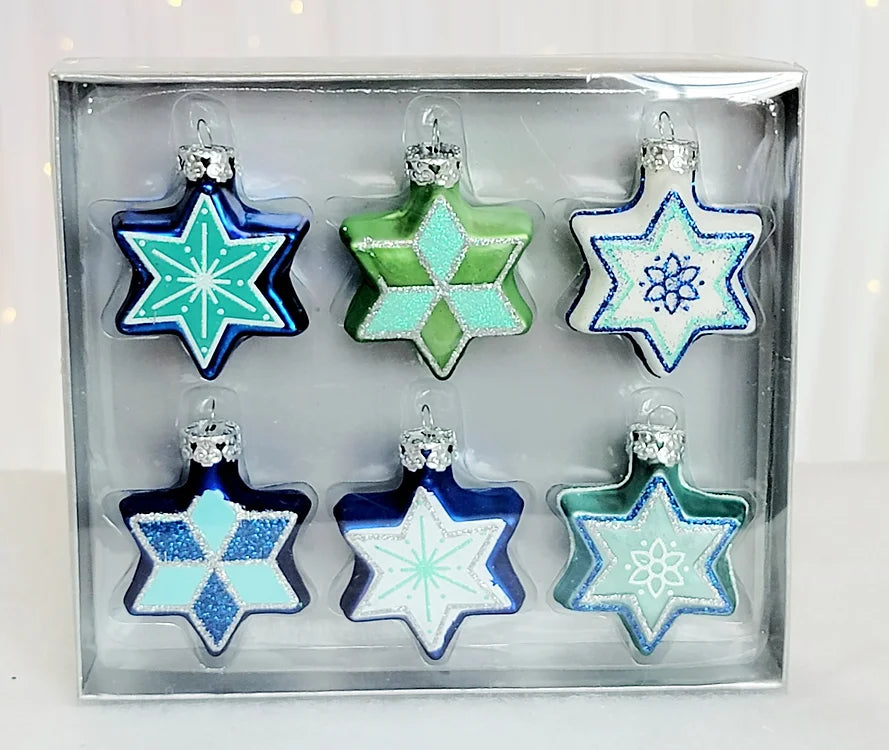 Glass Star of David Ornament