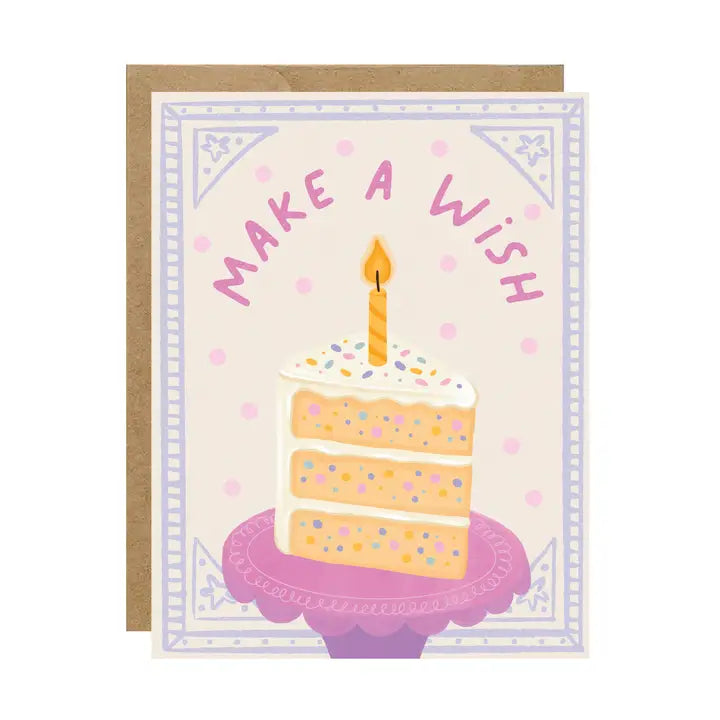 Make A Wish Confetti Birthday Cake Card
