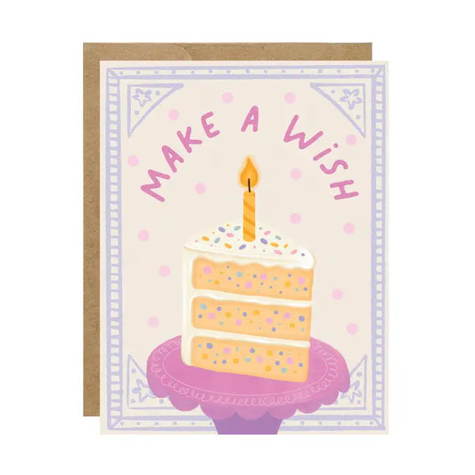 Make A Wish Confetti Birthday Cake Card