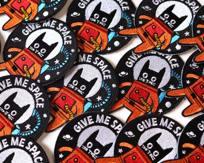 #49 Give Me Space Cat Iron-On Patch