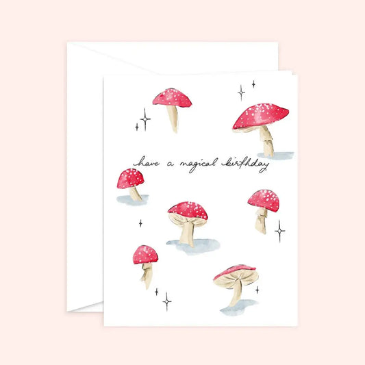 Red Mushroom Magical Birthday Card