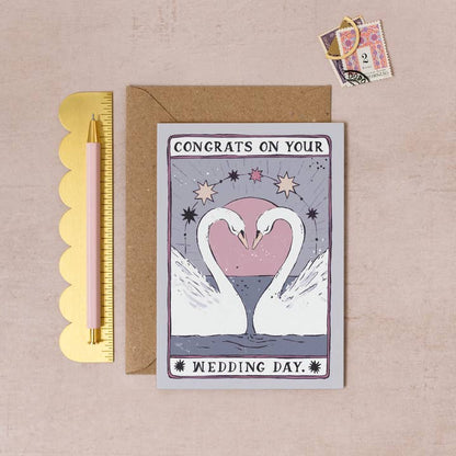 Swans Wedding Card