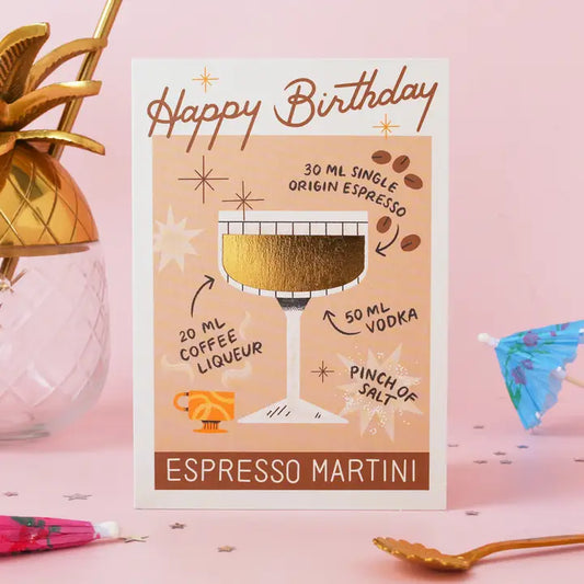 Espresso Martini Birthday Card