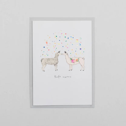 Thats Amore Valentines Llamas With Gold Foil Confetti Card