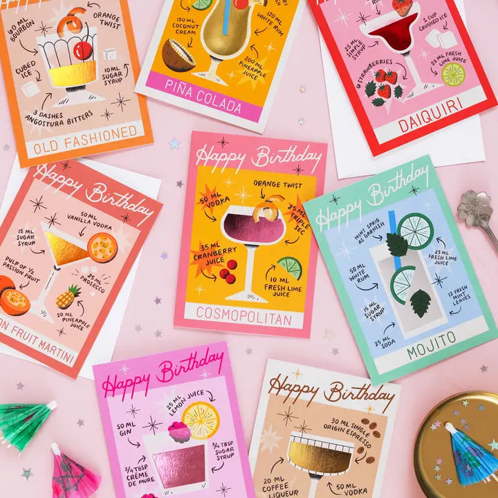 Passion Fruit Martini Birthday Card