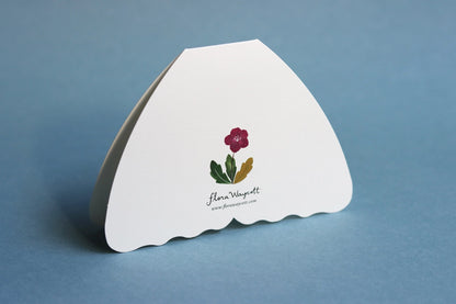 Floral Moth shaped card - Grey