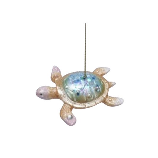 Painted Resin Turtle Ornament