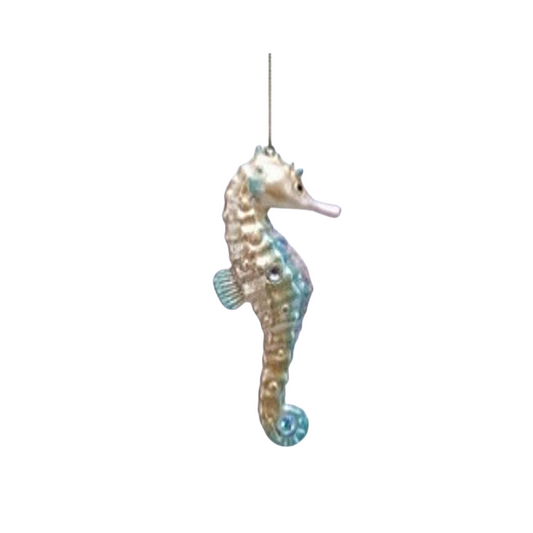 Painted Resin Seahorse Ornament