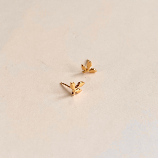 Branch Stud Gold Vermeil
