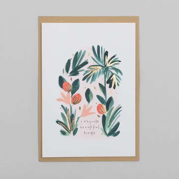 Congrats Beautiful People Wedding Engagement Foiled Card