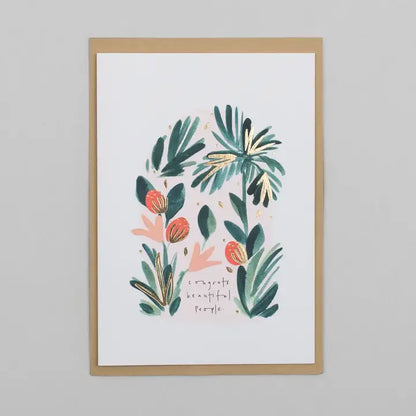 Congrats Beautiful People Wedding Engagement Foiled Card