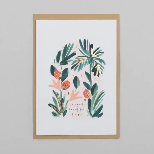 Congrats Beautiful People Wedding Engagement Foiled Card