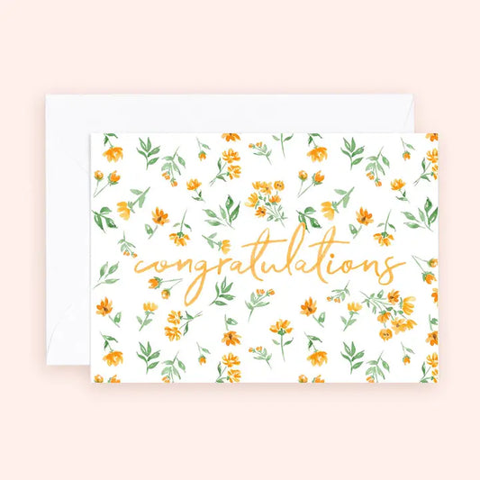 Floral Congratulations Enclosure Card