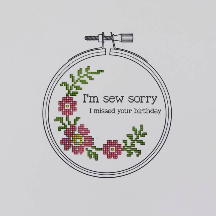 Sew Sorry Birthday Letterpress Card