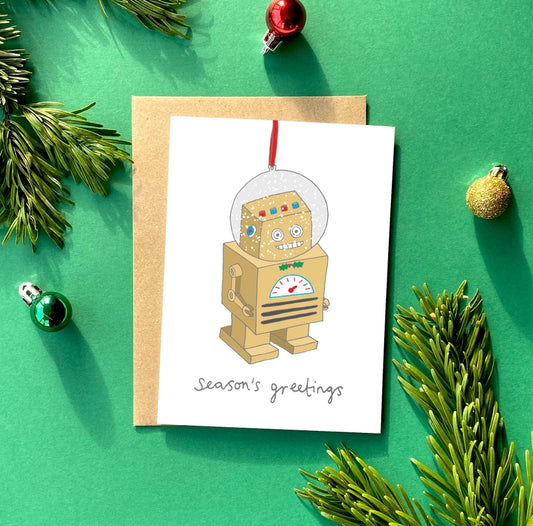 Robot Kitsch Christmas Greeting Card