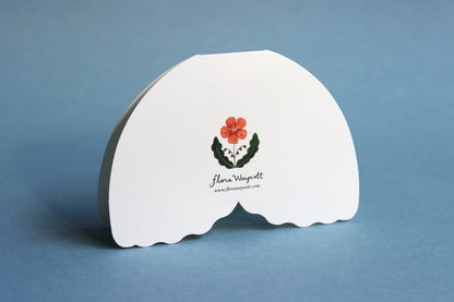 Floral Moth shaped card - Peach