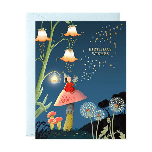 Dandelion Night Birthday Greeting Card