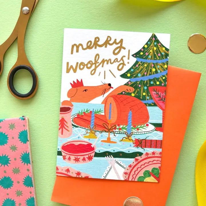 Merry Woofmas Dog Christmas Card