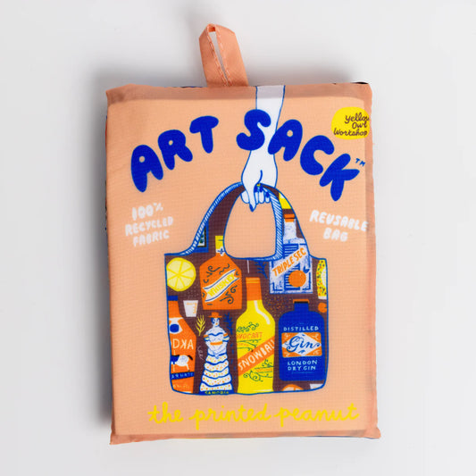 Art Sack - Printed Peanut Cocktails Reusable Shopping Bag