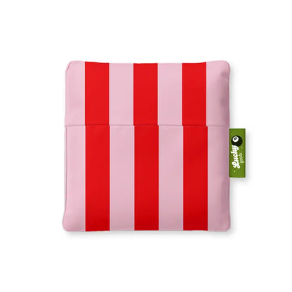 Pink & Red Stripes Foldable Nylon Tote