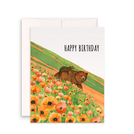 Poppies Field Bears Birthday Card