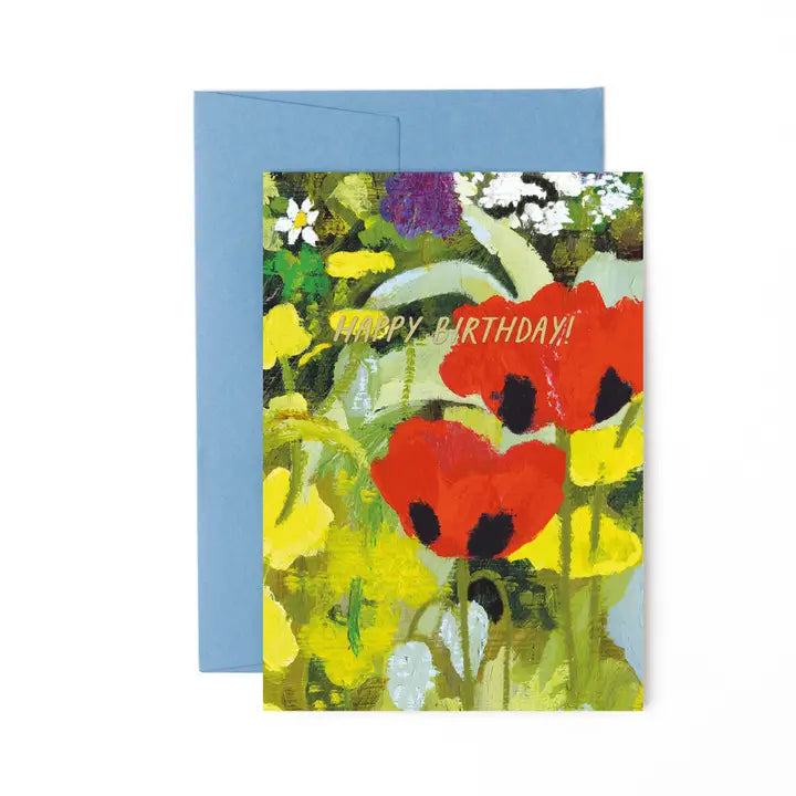 Happy Birthday Poppies Card