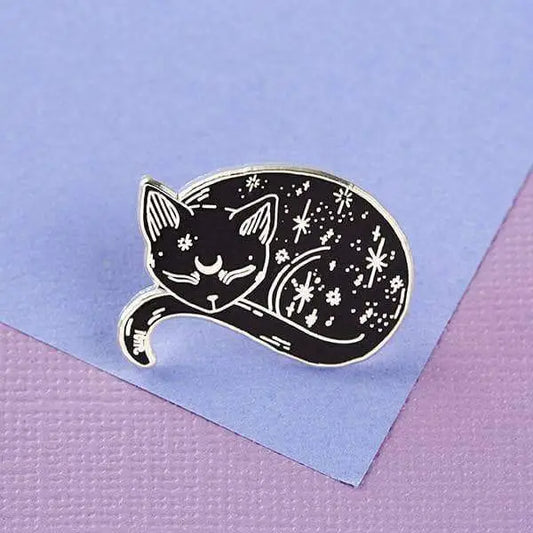 @60 Mystical Cat Black Enamel Pin