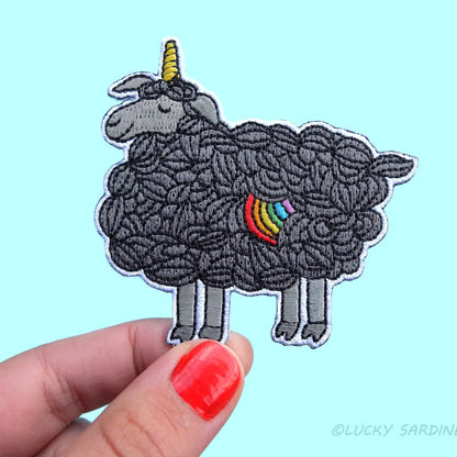 #40 Black Sheep, Unicorn Rainbow Embroidered Patch