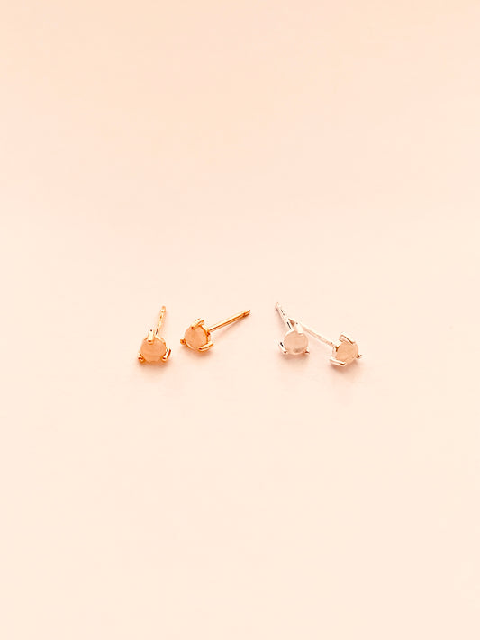 3mm Prong-Set Opal Stud Earrings