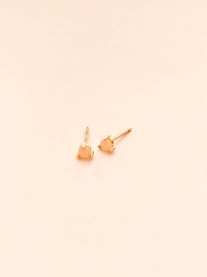 3mm Prong-Set Opal Stud Earrings