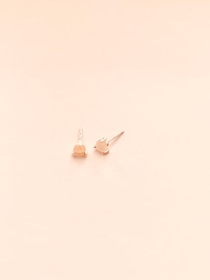 3mm Prong-Set Opal Stud Earrings