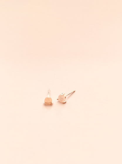 3mm Prong-Set Opal Stud Earrings