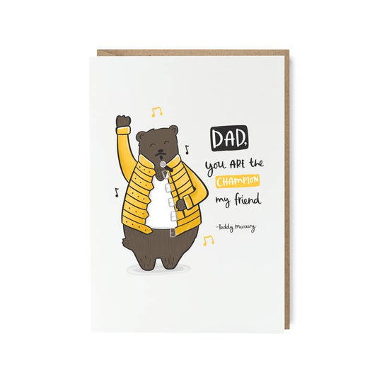 Teddy Mercury Funny Father's Day Card