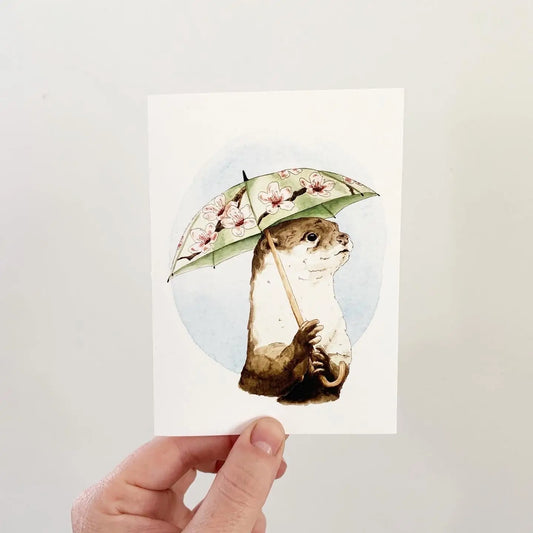 Otter with an Umbrella
