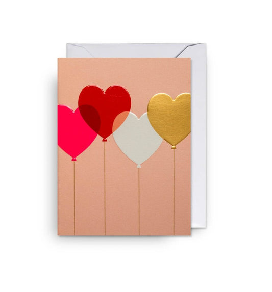Mini Love Heart Balloons Card