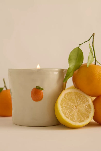 Bistro Imperfect White Ceramic Candle Citrus Spritz 8 oz
