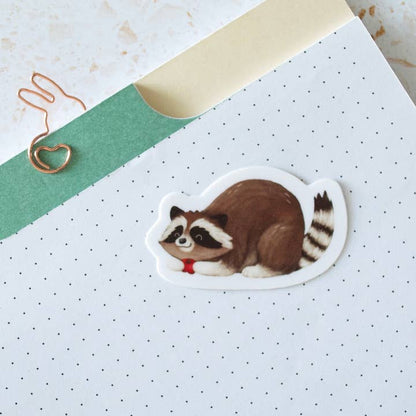 S46 Striped Raccoon Vinyl Sticker