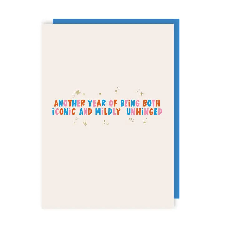 Hot Foil Mildly Unhinged Birthday Card