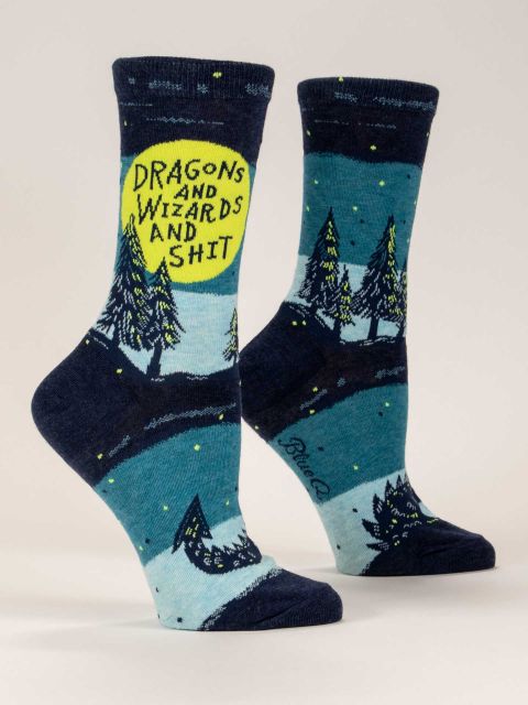 Women's Crew Socks Dragons' & Wizards & Shit