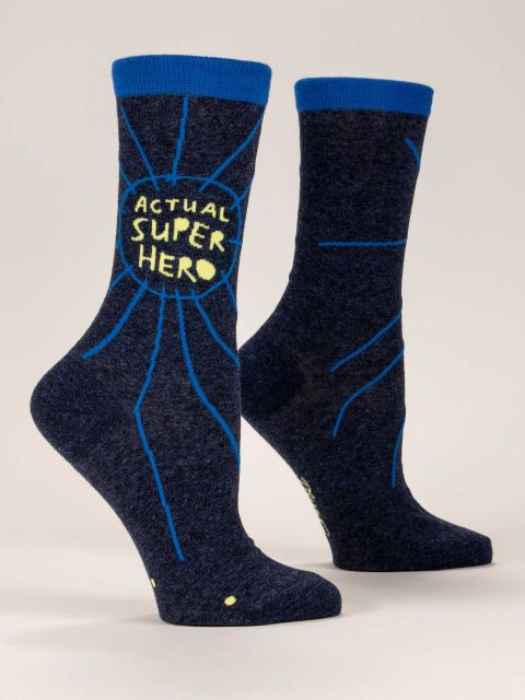 Women's Crew Socks Actual Superhero