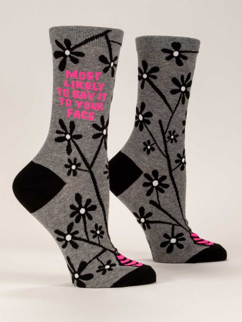 Women's Crew Socks Say It To Your Face